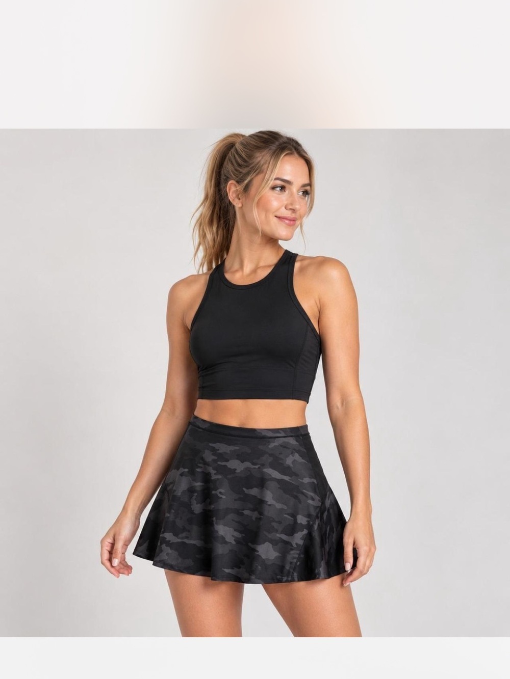 Athleta Skirt Black Camo Ace Printed Tennis Athletic Skort Golf Mini Women’s SP